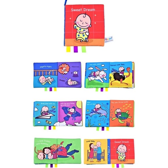 Tummy time crinkle book, sensory books for babies, story time books for learning - Picture 5 of 7